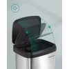 Konyhai szemetes 50L, pedálos, fém, fedéllel, ezüst és fekete