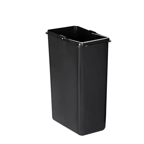 Szelektív szemeteskuka 54L, acél, pedálos, 3 rekeszes, ezüst és fekete