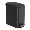 Coș de gunoi pentru baie, 5L, cu capac, pedală, oțel, negru 25x25x30cm