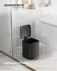 Coș de gunoi de bucătărie, acționat cu pedală, oțel, cu găleată interioară, închidere silențioasă, 6L, negru