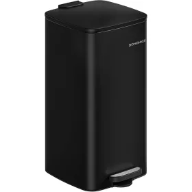   Coș de gunoi de bucătărie, 30L, cu găleată interioară, pedală, negru
