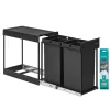 Coș de gunoi selectiv, încorporat, 2x15L, oțel, negru