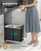Coș de gunoi selectiv, încorporat, 2x15L, oțel, negru