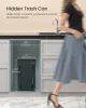 Coș de gunoi selectiv, încorporat, 2x15L, oțel, negru