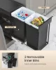 Coș de gunoi selectiv, încorporat, 2x15L, oțel, negru