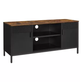 songmics-dulap-tv-cu-2-usi-rafturi-maro-rustic-si-negru-120x40x55cm
