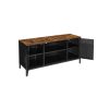 songmics-dulap-tv-cu-2-usi-rafturi-maro-rustic-si-negru-120x40x55cm