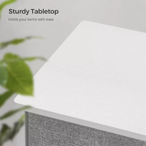 Dulap de depozitare cu 8 sertare din textil, dulap, gri deschis și alb 80x30x81cm