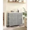 Dulap de depozitare cu 6 sertare din textil, dulap, gri deschis și alb 80x30x71cm