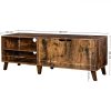 vasagle-dulap-tv-cu-doua-usi-rafturi-maro-rustic-140x40x45cm