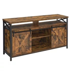   Dulap TV, 65 inch, cu rafturi reglabile, maro rustic 150x40x50cm
