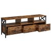 vasagle-dulap-tv-cu-rafturi-si-sertare-maro-rustic-147x40x50cm