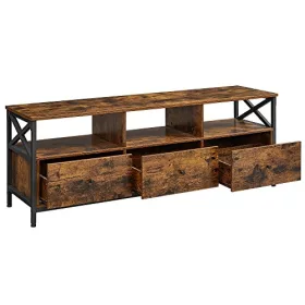 vasagle-dulap-tv-cu-rafturi-si-sertare-maro-rustic-147x40x50cm