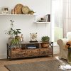 vasagle-dulap-tv-cu-rafturi-si-sertare-maro-rustic-147x40x50cm