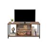 vasagle-suport-tv-rafturi-deschise-maro-rustic-si-negru-110x40x50cm