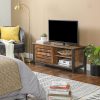 vasagle-dulap-tv-cu-doua-usi-glisante-maro-rustic-110x40x45cm