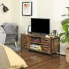 vasagle-dulap-tv-cu-rafturi-si-doua-usi-maro-rustic-110x40x50cm
