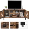 vasagle-dulap-tv-cu-rafturi-si-doua-usi-maro-rustic-110x40x50cm