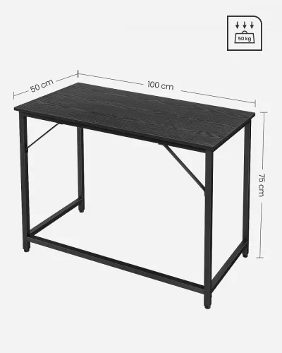 vasagle-birou-negru-100x50x75cm