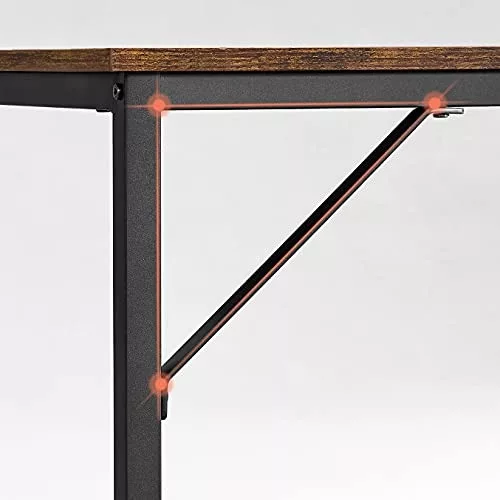 Íróasztal, rusztikus barna 140x60x75cm, fém váz