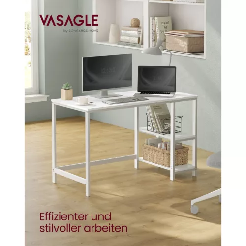 vasagle-birou-cu-rafturi-alb120x60x75cm