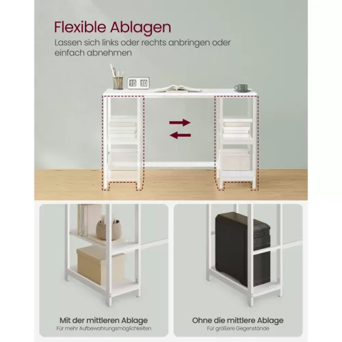 vasagle-birou-cu-rafturi-alb120x60x75cm