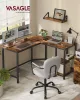 Birou de colț, rustic maro 120x130x76cm, cu 2 rafturi