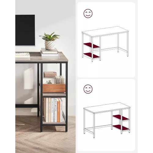 vasagle-birou-cu-rafturi-greige-120x60x75cm