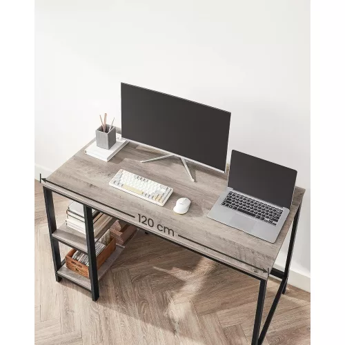 vasagle-birou-cu-rafturi-greige-120x60x75cm