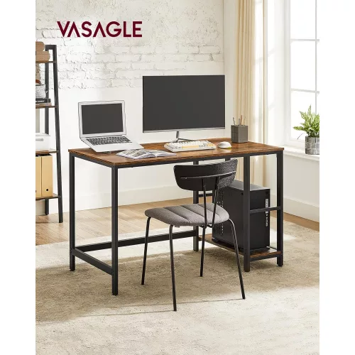 vasagle-birou-cu-rafturi-maro-rustic-120x60x75cm