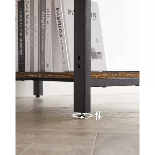 vasagle-birou-cu-rafturi-maro-rustic-120x60x75cm