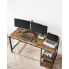 vasagle-birou-cu-rafturi-maro-rustic-140x60x75cm