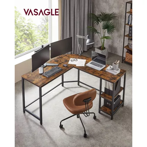 vasagle-birou-de-colt-cu-rafturi-maro-rustic-138x138x76cm