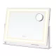 Oglindă de machiaj cu iluminare, 15 becuri LED, control tactil, alb mat