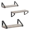 Set de 3 rafturi plutitoare, gri și negru, 30/35/40 cm