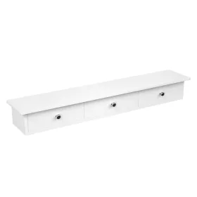   Raft de perete plutitor cu 3 sertare, raft de depozitare, alb 80x15x10cm