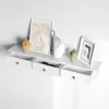 Raft de perete plutitor cu 3 sertare, raft de depozitare, alb 80x15x10cm