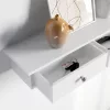 Raft de perete plutitor cu 3 sertare, raft de depozitare, alb 80x15x10cm
