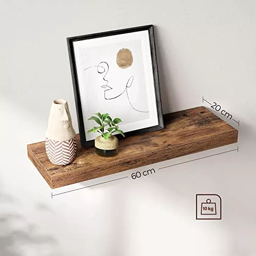 vasagle-raft-plutitor-montabil-pe-perete-maro-rustic-60x20x3cm