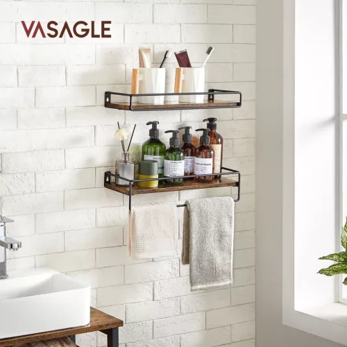 vasagle-set-rafturi-de-perete-2-piese-maro-rustic-40x15x59cm