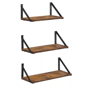 Raft de perete, suspendat, 3 buc., negru