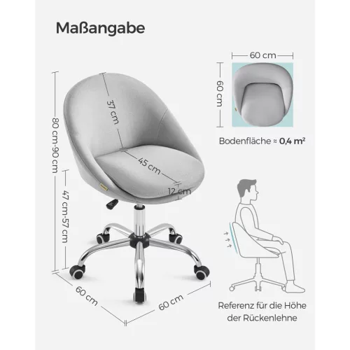 songmics-scaun-de-birou-pivotant-captusit-rulant-gri