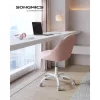 Scaun de birou, scaun de machiaj, înălțime reglabilă, roz pastel