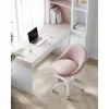 Scaun de birou, scaun de machiaj, înălțime reglabilă, roz pastel