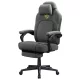Gamer szék, ergonomikus, lábtartóval, állítható magassággal, szürke szövet