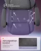 Gamer szék, ergonomikus, lábtartóval, állítható magassággal, szürke szövet