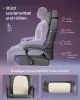 Gamer szék, ergonomikus, lábtartóval, állítható magassággal, szürke szövet