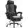 Irodai szék, gamer szék, ergonomikus, ülőpárnával, lábtámasszal, fekete PU szövet