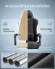 Irodai szék, gamer szék, ergonomikus, ülőpárnával, lábtámasszal, fekete PU szövet