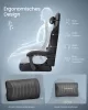 Irodai szék, gamer szék, ergonomikus, ülőpárnával, lábtámasszal, fekete PU szövet